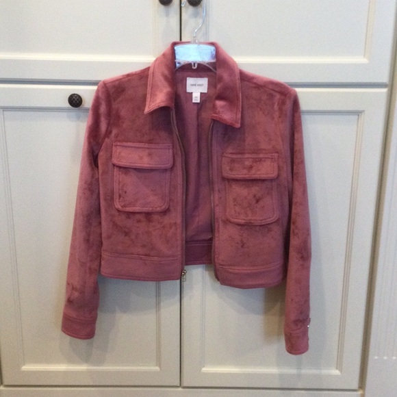 Crushed Velour Super Soft Zippered Mauve/Blush Jacket - Picture 6 of 8